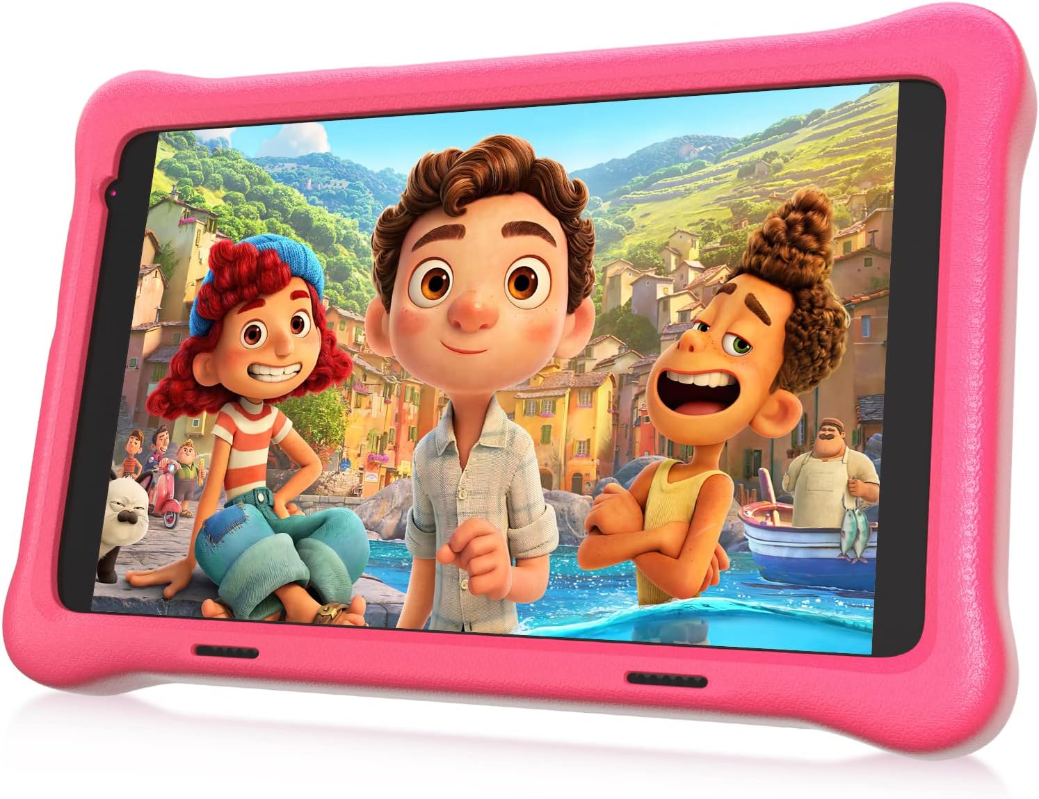 HAPPYBE 8 inch Kids Tablet, Children’s Tablets, 8" Display, 1080p Full HD, Quad Core Android 10, 32GB, 5000 mAh, Parental Control, Kidoz Installed