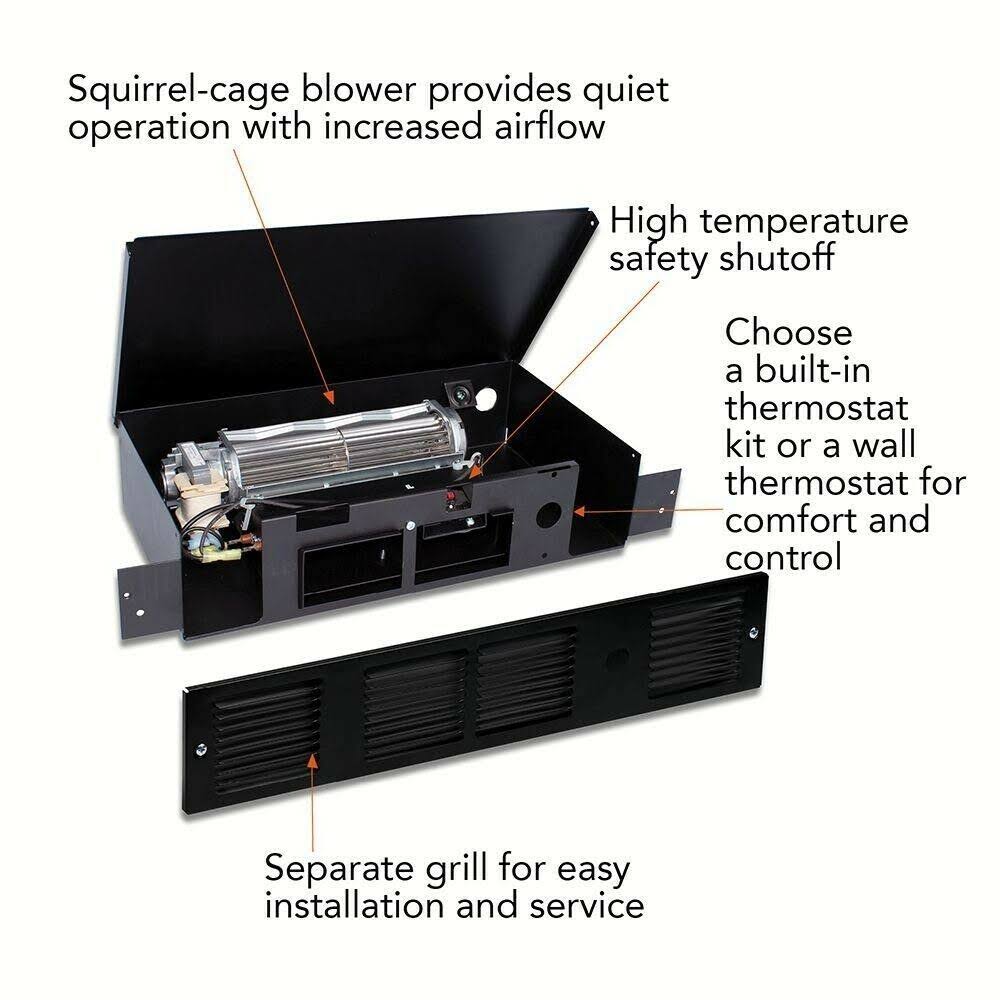 Cadet 750W 240V Perfectoe Under-Cabinet Electric Heater - Black