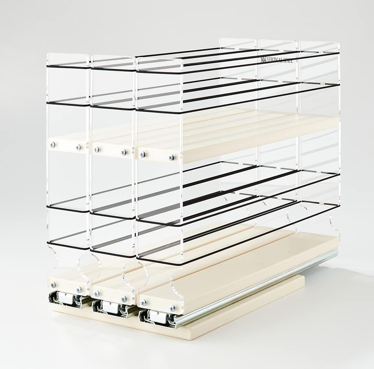 Vertical Spice - 222x2x14 DC - Spice Rack - Cabinet Mounted- 3 Drawers - 36 Capacity - New and Unique