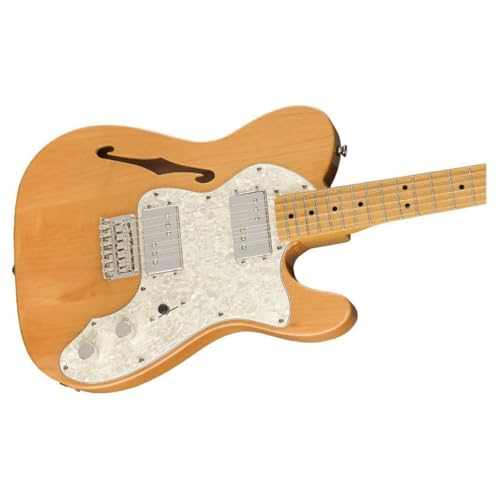 Squier Classic Vibe 70s Thinline Telecaster Electric Guitar, with 2-Year Warranty, Natural, Maple Fingerboard