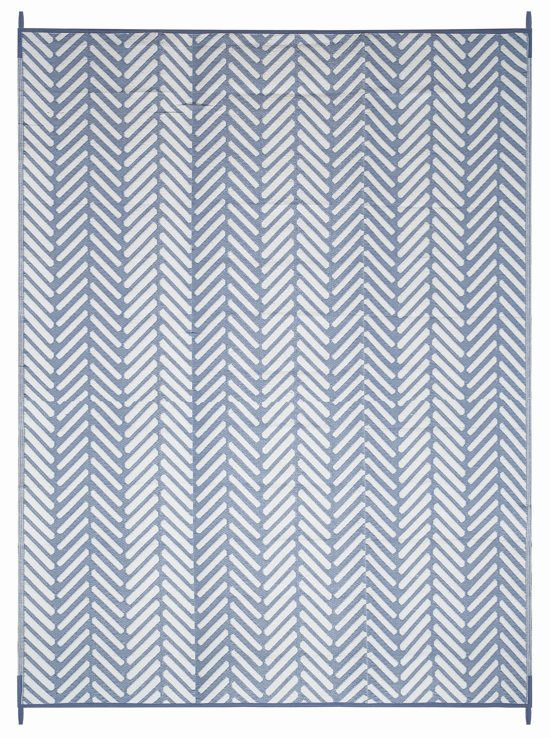 FH Home Outdoor Rug - Waterproof, Fade Resistant, Reversible - Premium Recycled Plastic - Herringbone - Large Patio, Deck, Sunroom, RV, Camping