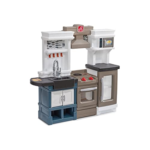 Step2 Modern Metro Kitchen Set for Kids, Indoor/Outdoor Play Kitchen Set, Interactive Play with Lights and Sounds, Toddlers 2+ Years Old