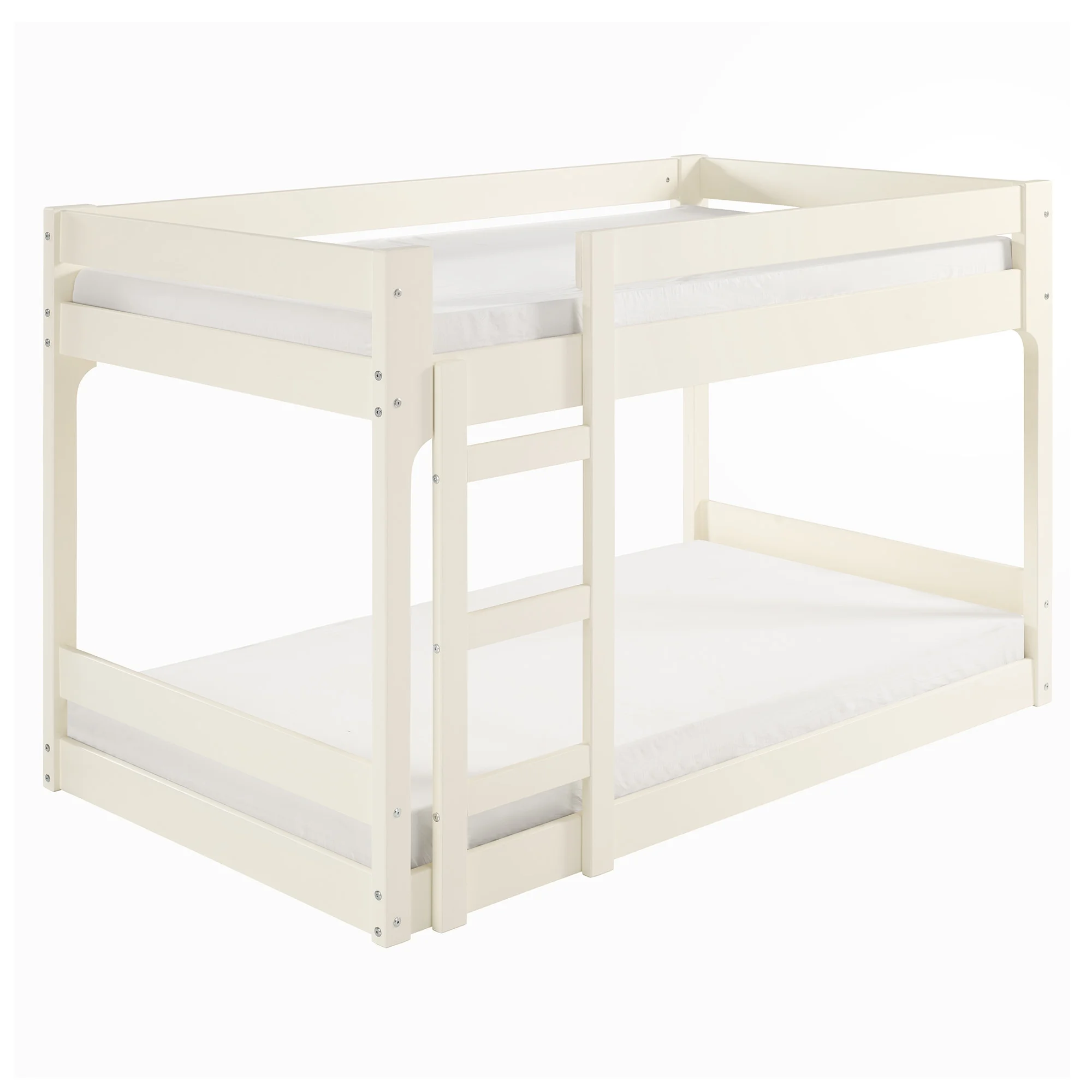 Walker Edison Modern Twin Over Twin Youth Bunk Bed, White