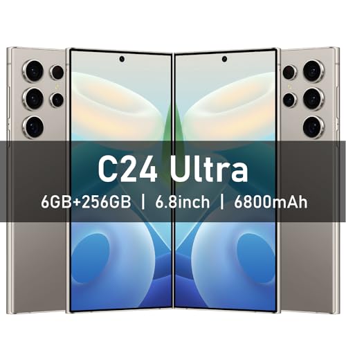 C24 Ultra 5G Smartphone, 6+256GB Unlocked Phone,48+108MP Zoom Camera，6800mAh 6.8" HD Screen Unlocked Cell Phone, 6+256GB Android13.0