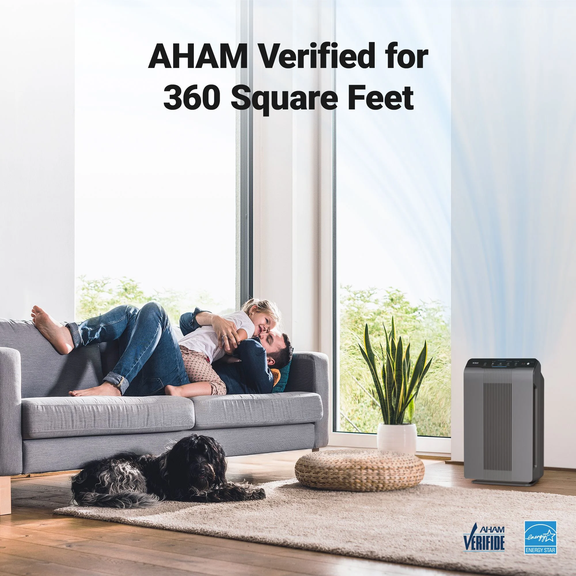 Winix 5300-2 True HEPA 4-Stage Air Purifier with PlasmaWave Technology, AHAM Verified for 5 air changes per hour for 360 square feet