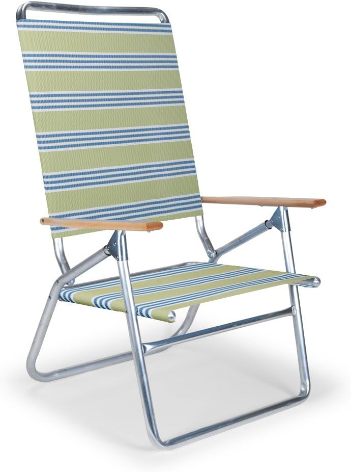 Telescope Casual Light and Easy High Boy Folding Beach Arm Chair, Blue White Stripe (71113601)