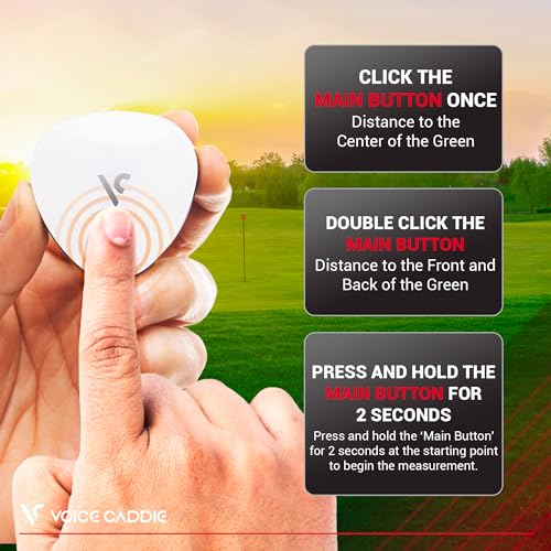 Voice Caddie VC4 Golf GPS Range Finder with Voice Output of Distance, Auto Slope, and Active Green Info on 40,000+ Courses - 8 Hours of Battery Life