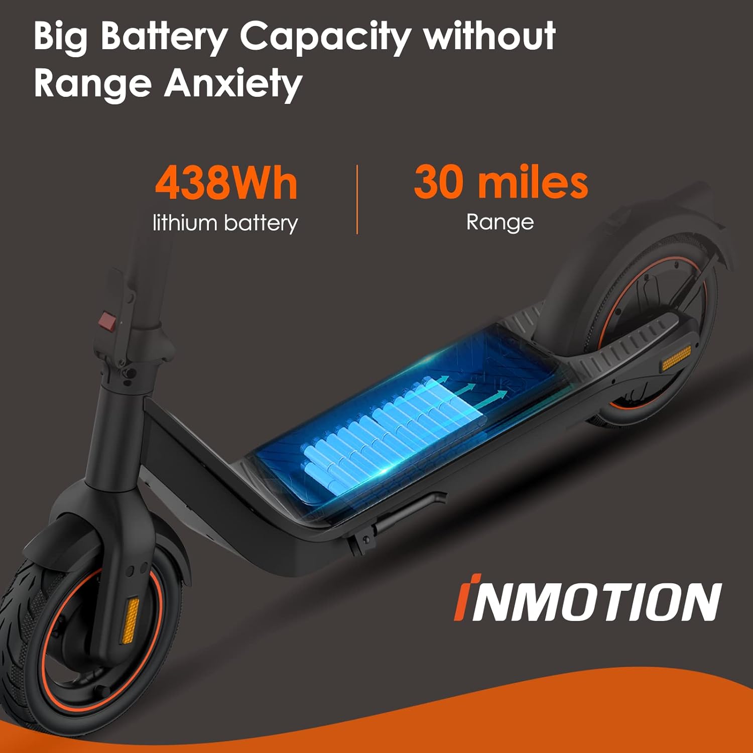 Inmotion Air Pro Electric Sport Scooter, 750W Power, 22MPH & 30Miles Range, Wiring Hidden Design, 10'' Pneumatic Tire, Dual Brakes