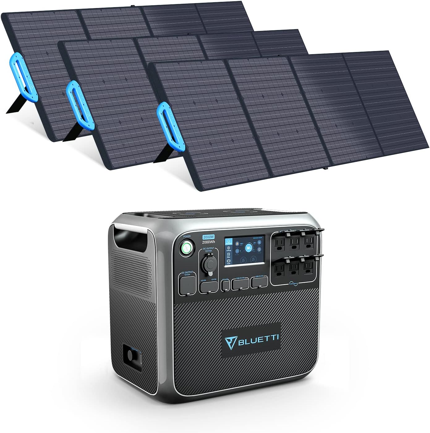 BLUETTI Portable Power Station AC200P, 2000Wh LiFePO4 Battery Backup w/ 6 2000W AC Outlets (4800W Peak), Solar Generator for Outdoor Camping