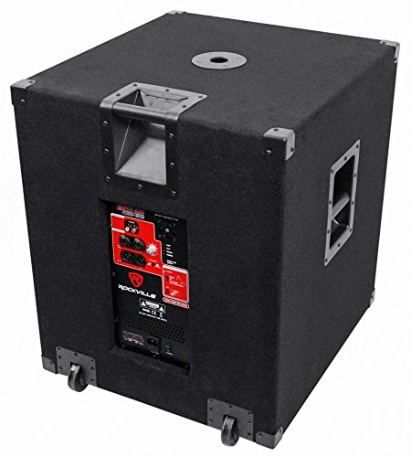 Rockville RBG15S 1600w Active Powered PA Subwoofer w/DSP + Limiter Pro/DJ, 15 inch, Black