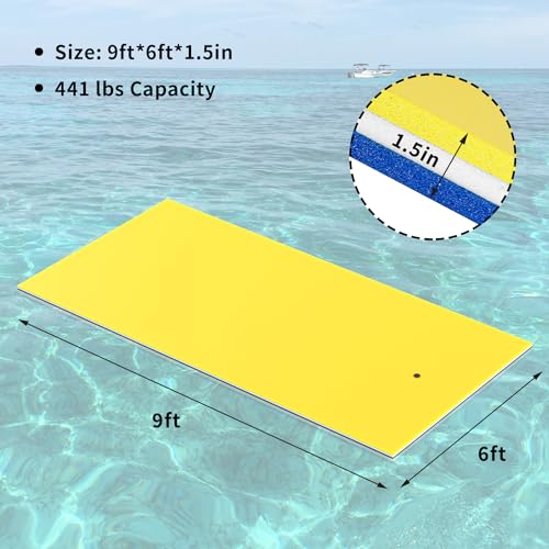 Oversized Lily Pad Floating Mat, 3 Layer 7'/9'/12'/18' Floating Water Mat,Ocean, Beach, River, Pool, Floating Mat for Water Recreation and Relaxing