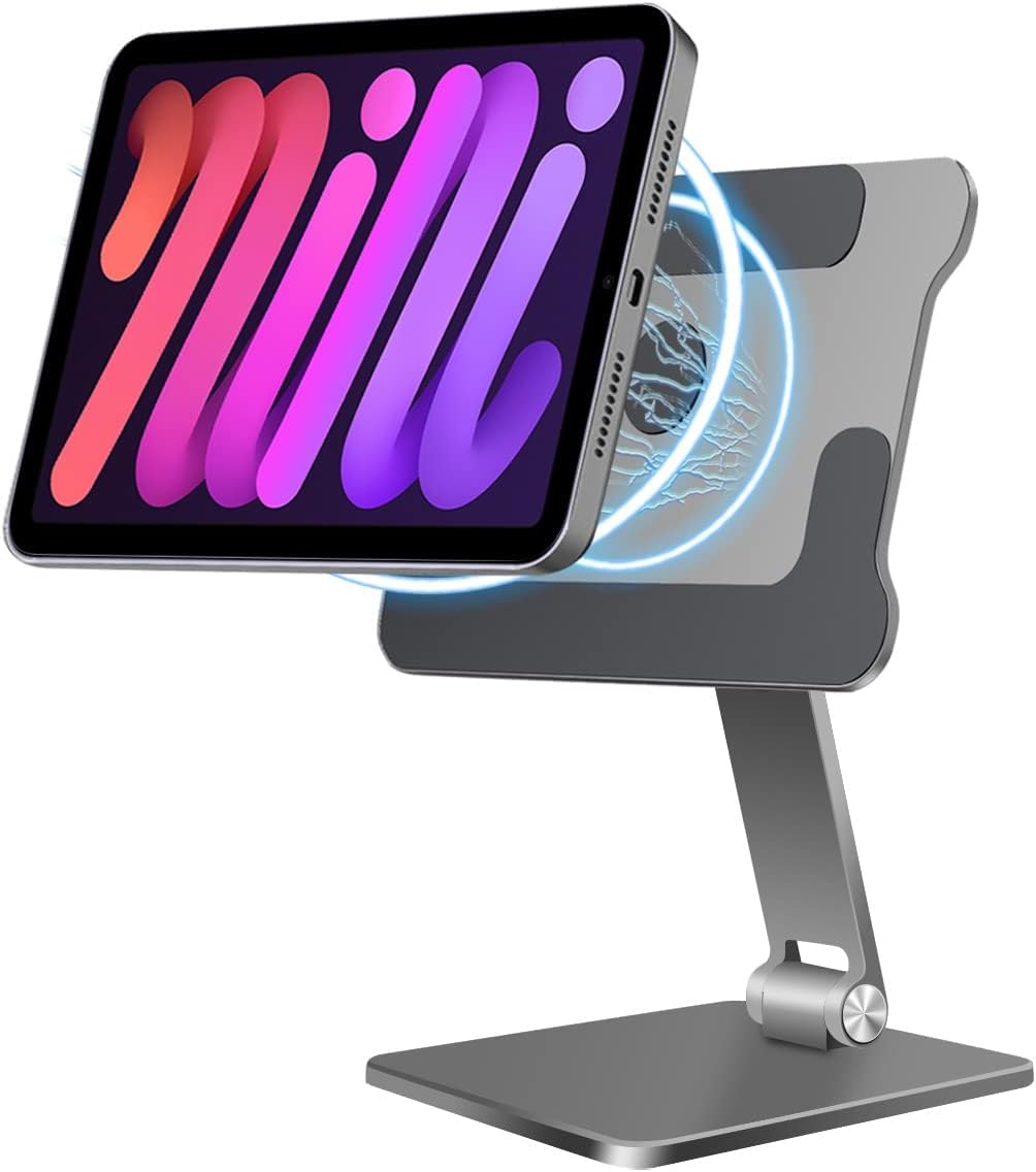 Magfit iPad Mini 6 Stand Magnetic, Strong Magnetic Suction, 360&deg; Rotation, Foldable iPad Mini Desk Stand. All Aluminum