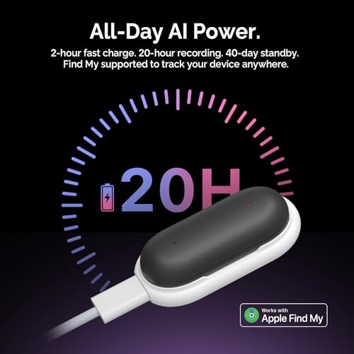 AI Voice Recorder, PLAUD NotePin Voice Recorder, App Control, AI Notetaker, AI Transcribe & Summarize, Support 112 Languages, 64GB Memory