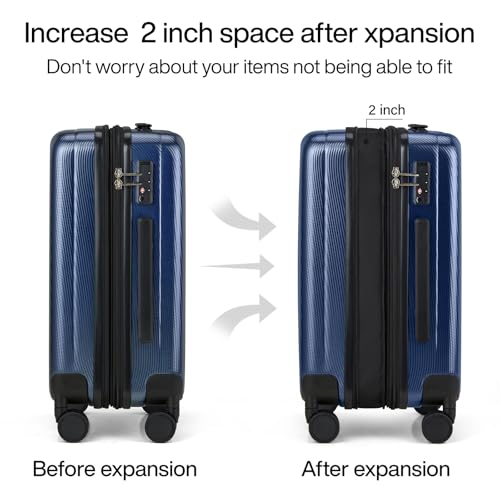 Hanke 29 Inch Luggage Suitcases With Spinner Wheels Lightweight PC hardside Rolling Suitcase With Travel Lock, Checked-Large 29-Inch(Blackish Green)