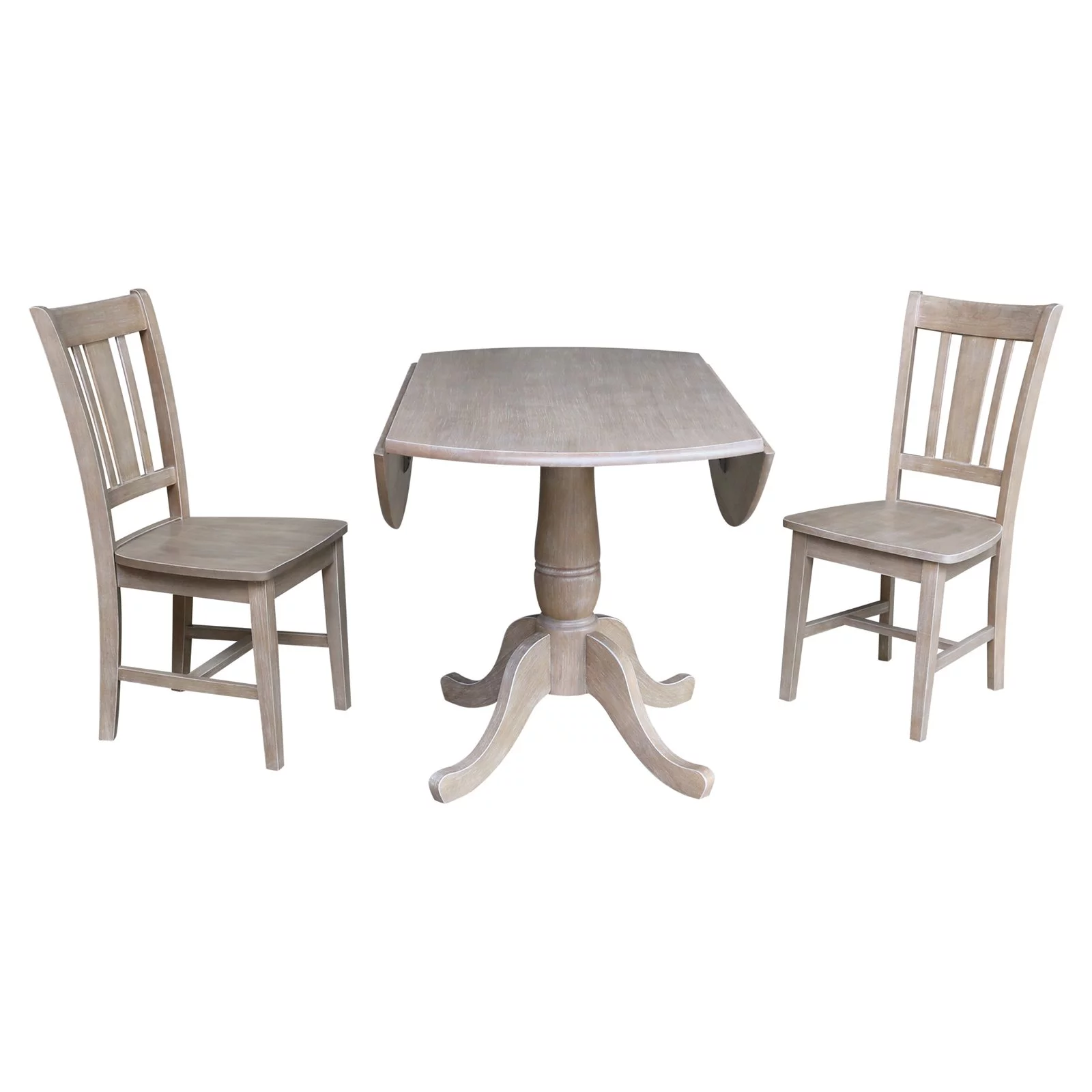42" Round Dual Drop Leaf Pedestal Table - 29.5"H