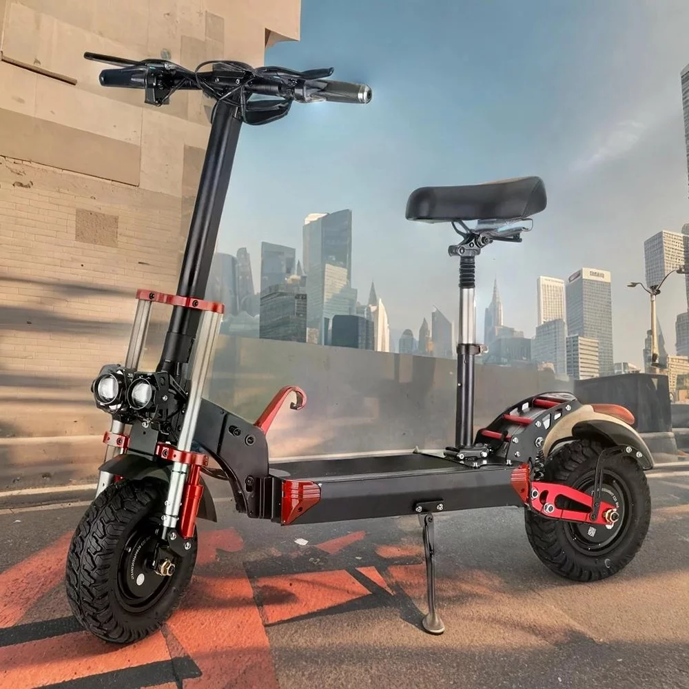 2000W 21ah off-road alloy electric scooter for adult，With large display screen, constant speed cruise Dual drive 12" tires