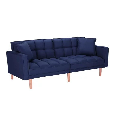 Futon Sofa Bed with 2 Pillows, Futon Sleeper Sofa With 2 Pillows, Memory Foam Futon Sofa Bed Couch for Living Room, Guest Room
