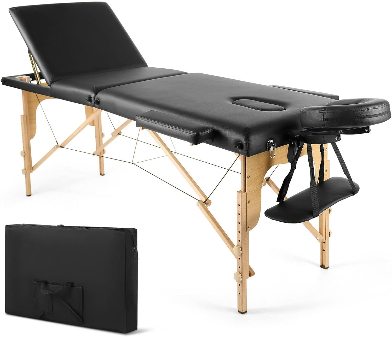 Artist hand Massage Table Massage Tables Portable Lash Bed 84 Facial Bed Height,Adjustable with Removable Armrest, Aluminum Frame