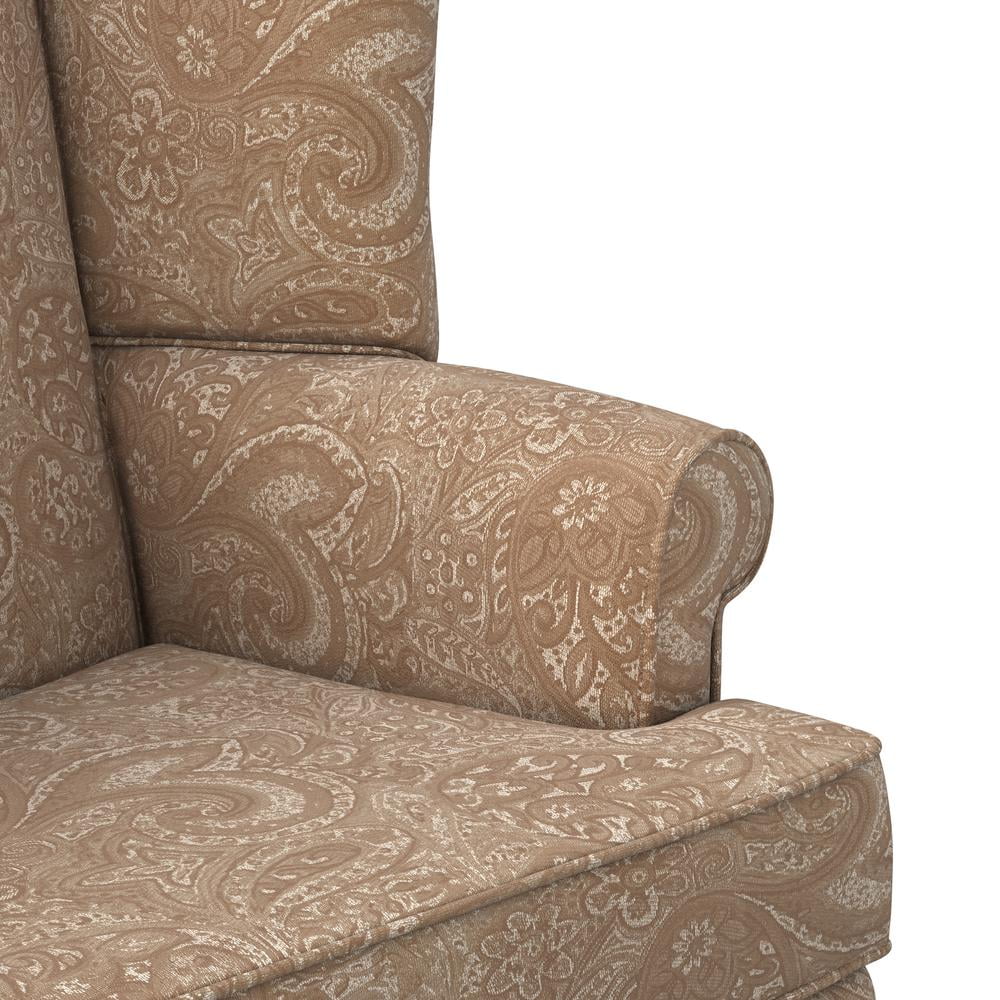 Comfort Pointe Paisley Cream Chenille Traditional Wingback Accent Chair