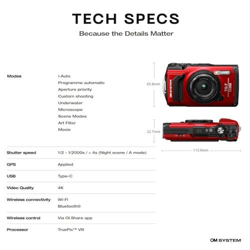 Olympus Tough TG-7 Digital Camera (Red)