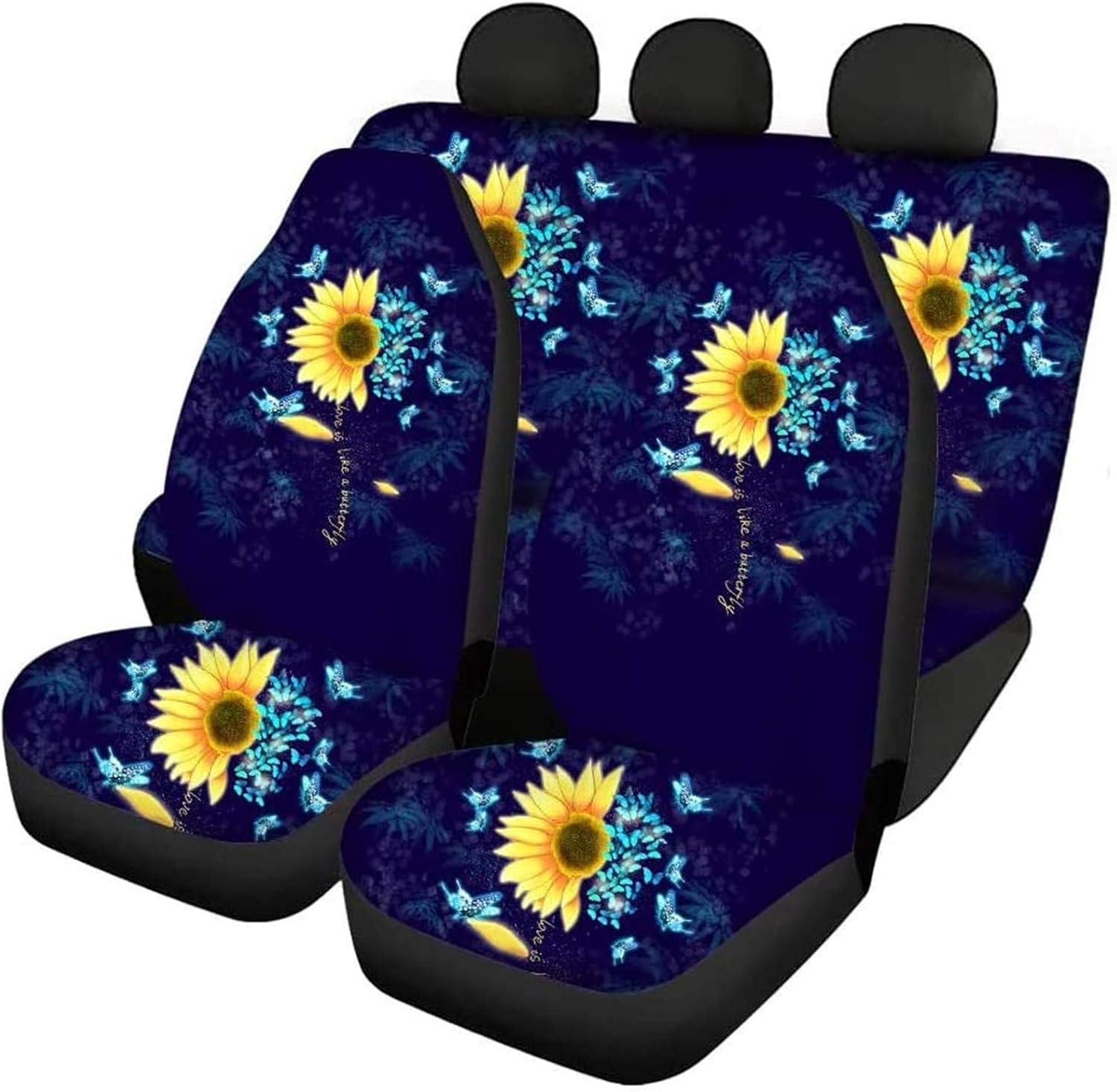 SEANATIVE Stretchy Car Seat Cover Camo Forest Deer Universal Car Interior Seat Cover Machine Washable Anti-Slip Front and Rear Bench Back Seat Cover