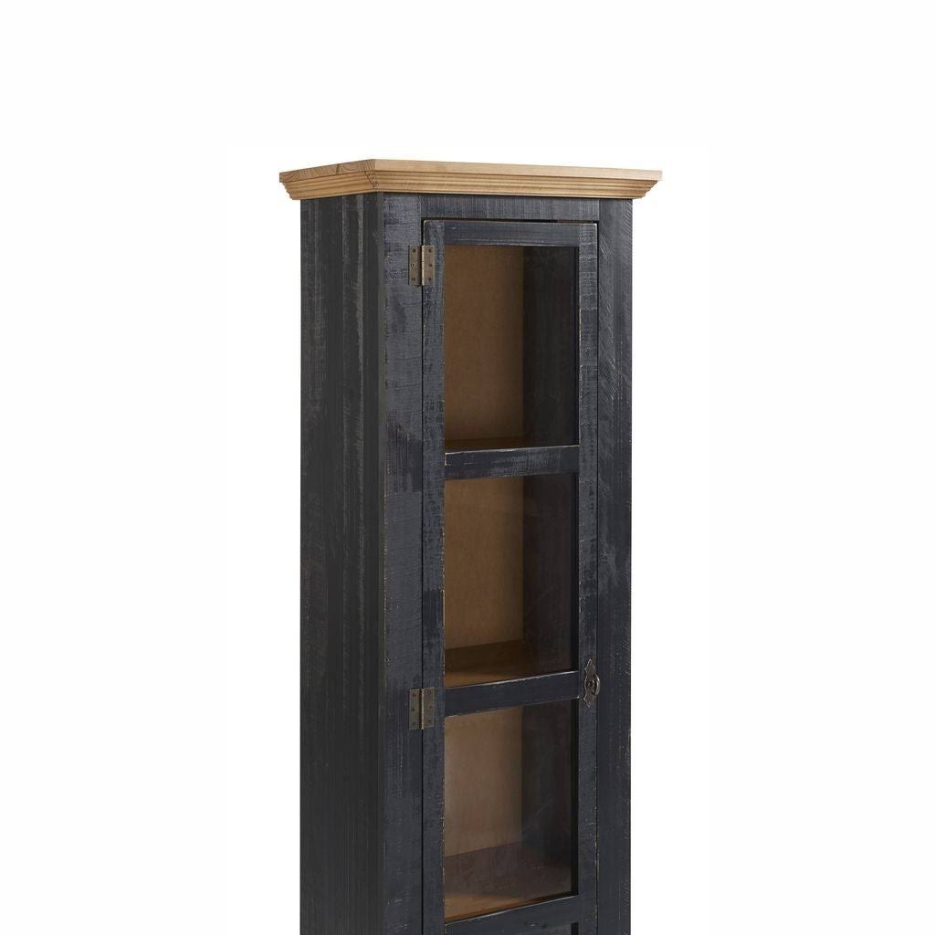 The Beach House Design Narrow Cabinet Glass Door - Distressed Old White
