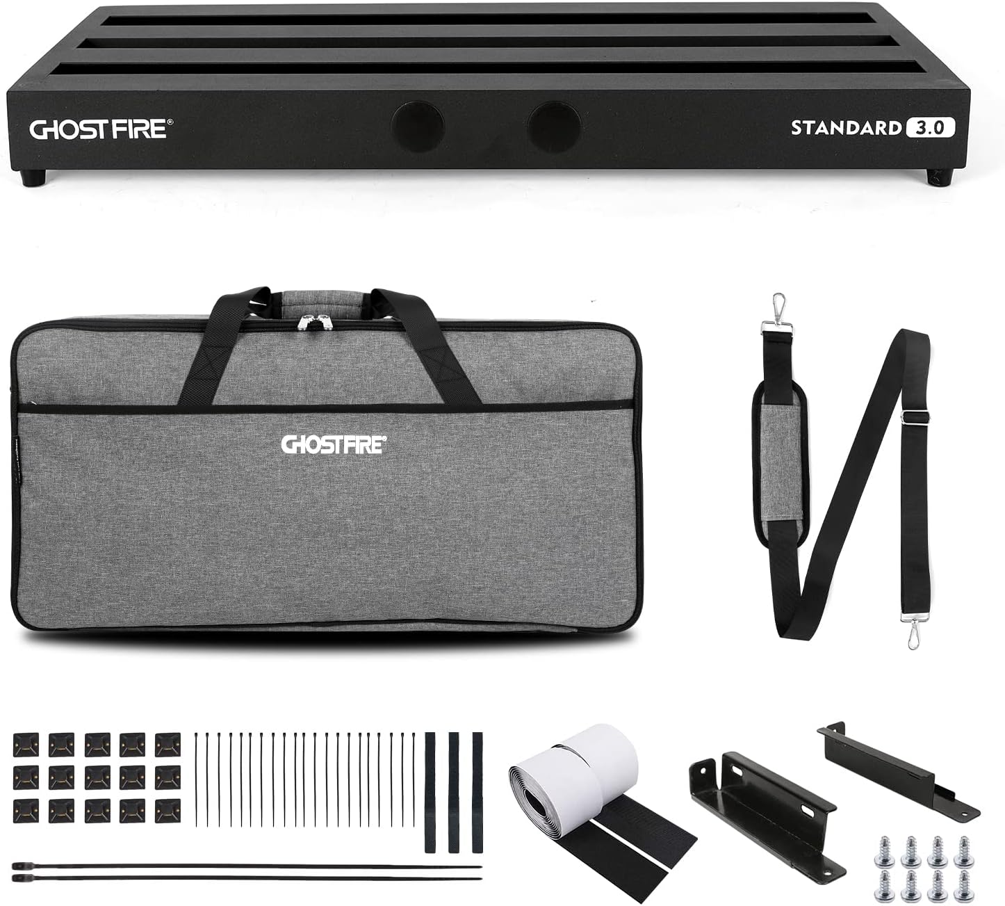 Ghost Fire Guitar Pedal Board Aluminum Alloy Effect Pedalboard with Carry Bag,V series (V-BABY MAX（Deluxe Edition）)