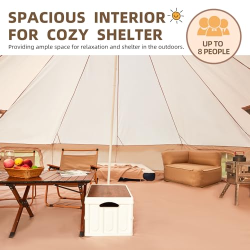 YOLENY Bell Ten 4/6/8/10 Person 4 Season, Yurt Tent Waterproof Glamping Tents w/Stove Jack for Family Camping Outdoor Party