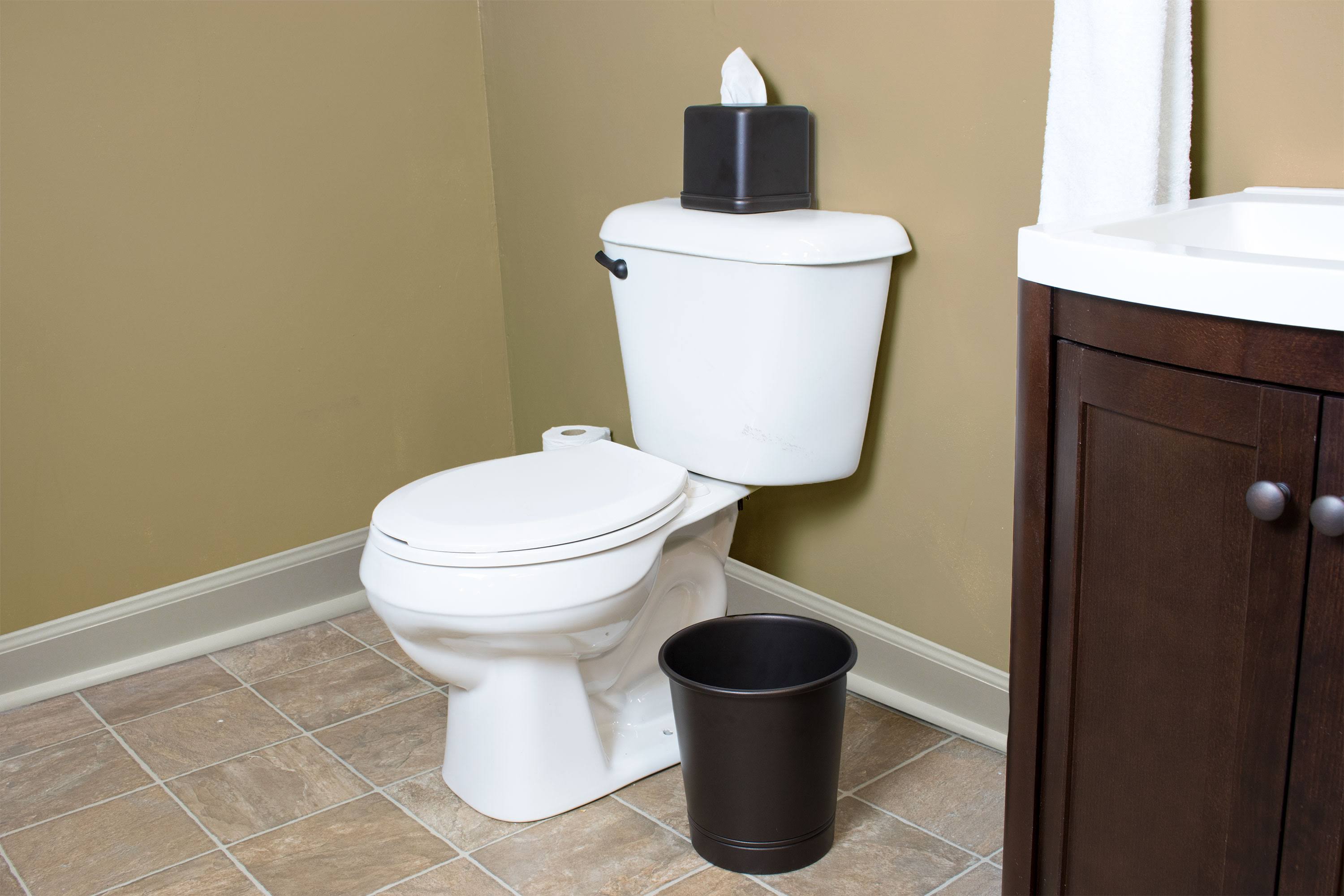 Interdesign 76585 York Waste Can, Bronze Metal