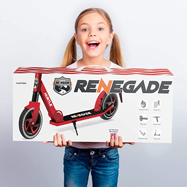 Hurtle Scooter &ndash; Scooter for Teenager &ndash; Kick Scooter &ndash; 2 Wheel Scooter with Adjustable T-Bar Handlebar &ndash