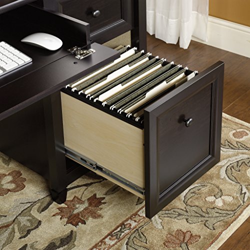 Sauder Edge Water Office, Executive Desk with File Drawer Storage, L: 65.12" x W: 29.53" x H: 29.37", Estate Black
