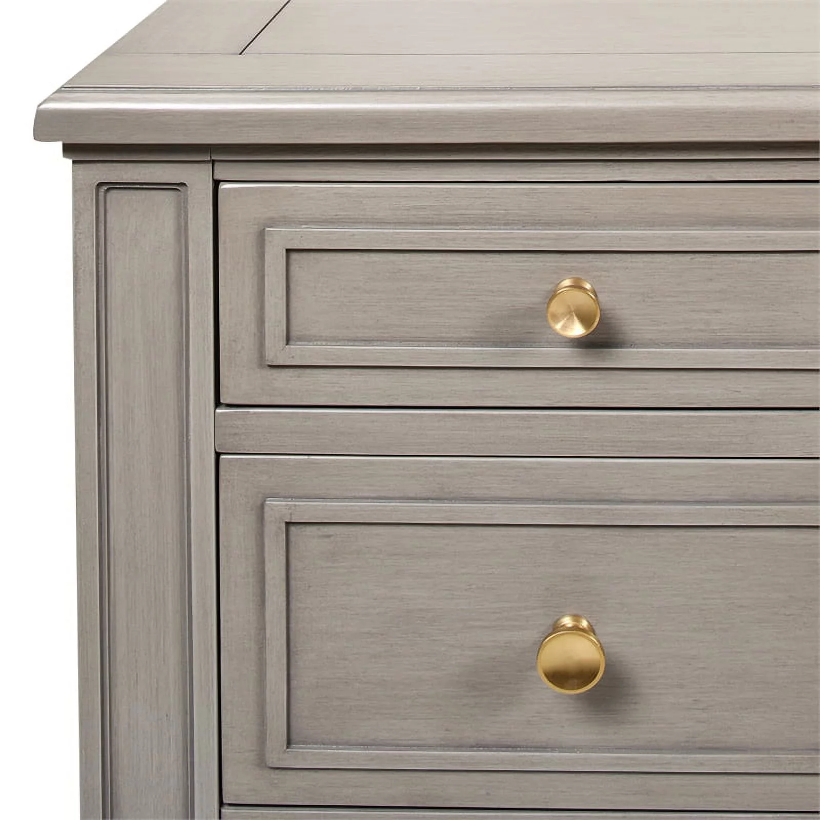 Jennifer Taylor Home Dauphin Gold Accent 5-Drawer Wood Desk Grey Cashmere