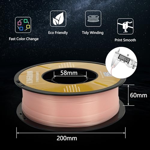 Kingroon Silk PLA Bundle 3D Printer Filament, Dimensional Accuracy +/- 0.03 mm, 10 kg Spool(22lbs)