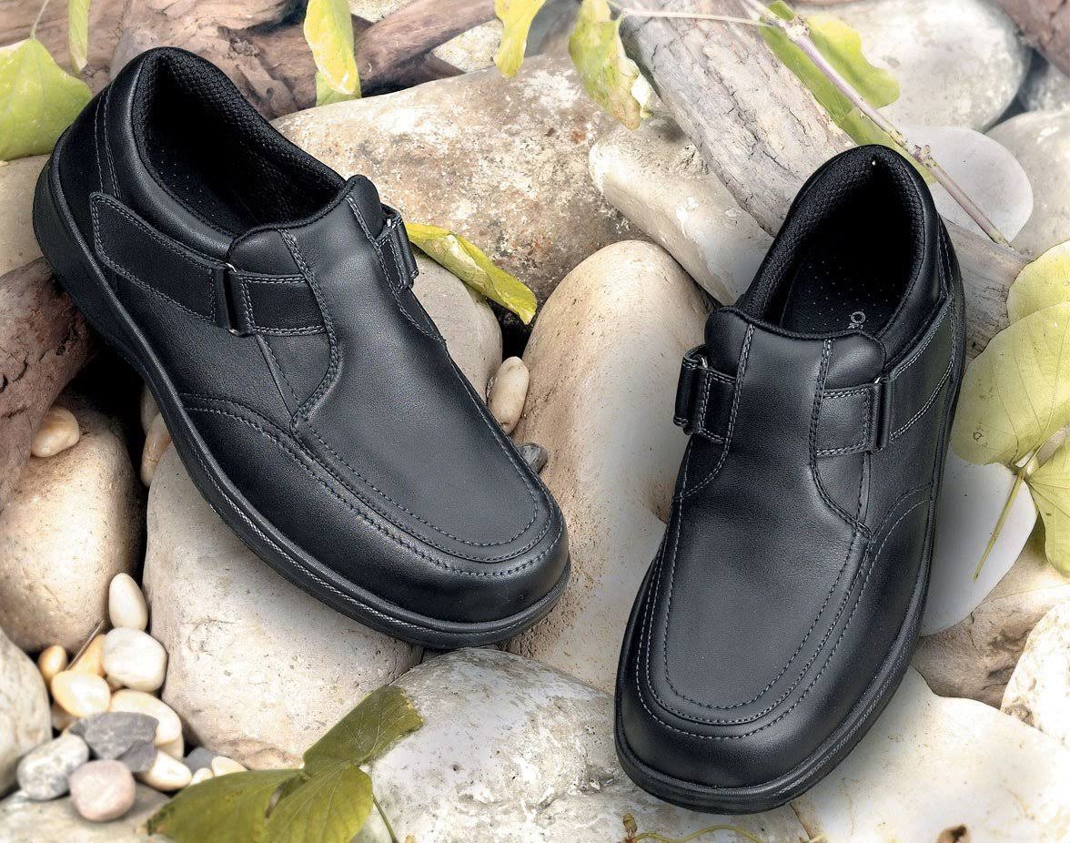 Orthofeet Men&s Carnegie, Size: 12, Black Leather