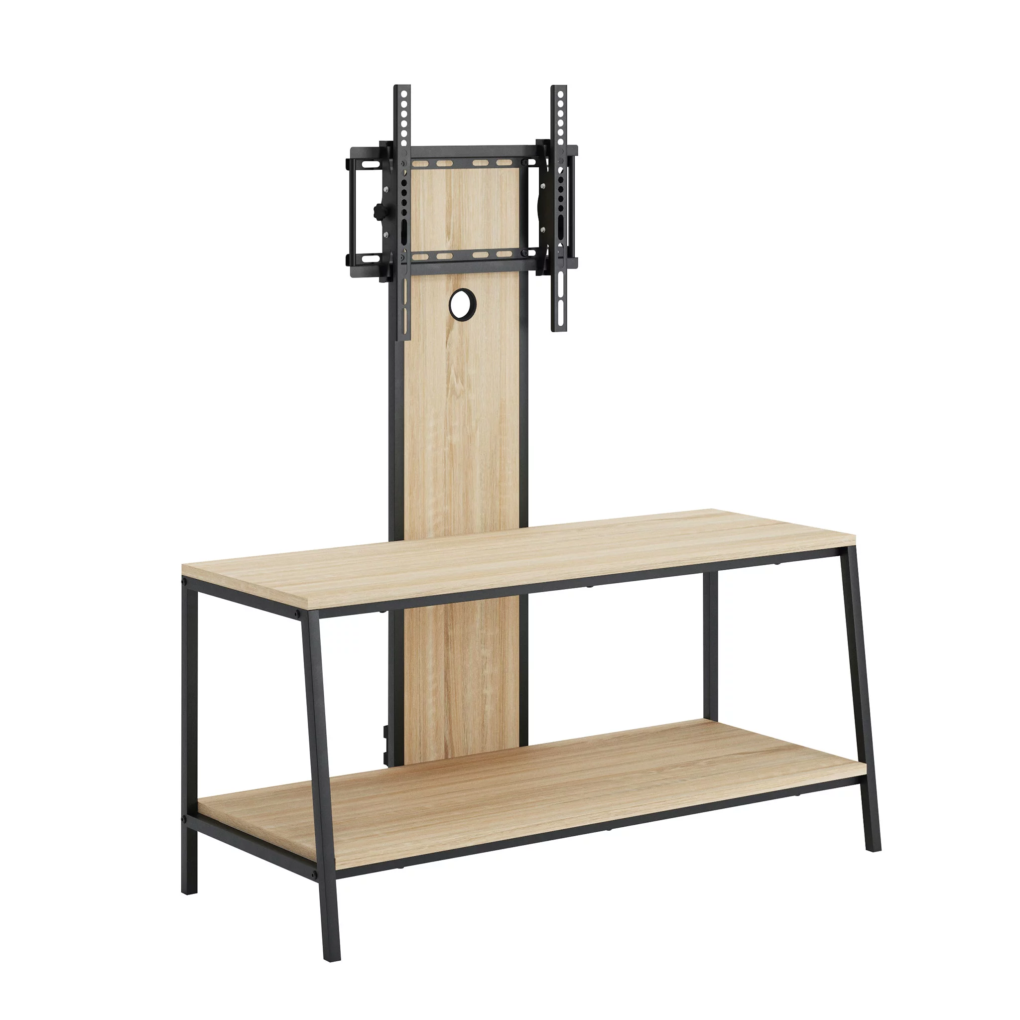Sauder North Avenue Wood & Metal 2-Shelf TV Stand with Mount for TVs up to 50", Charter Oak Finish