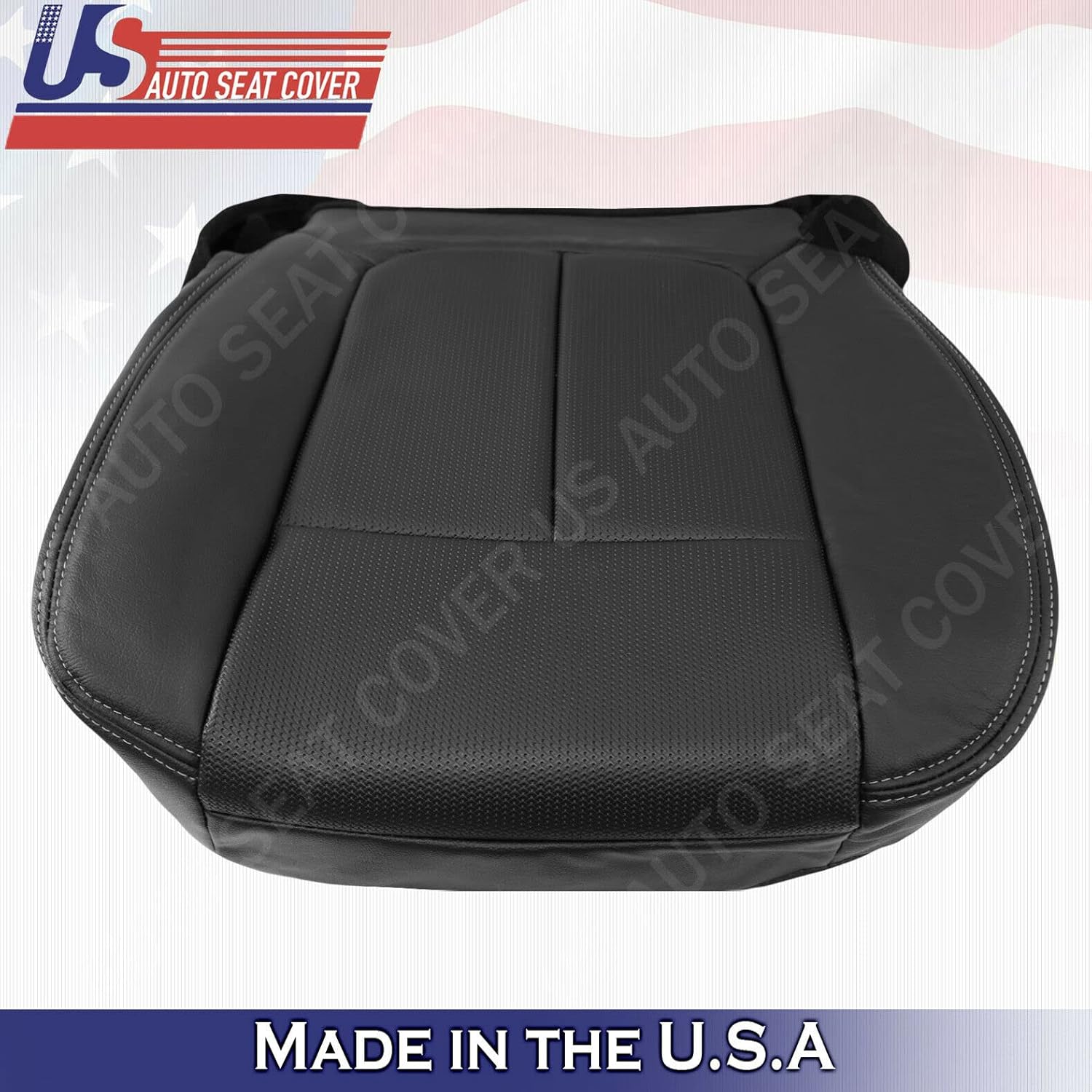 2009-2014 Ford F150 Driver Bottom Texture Leather Seat Cover Black