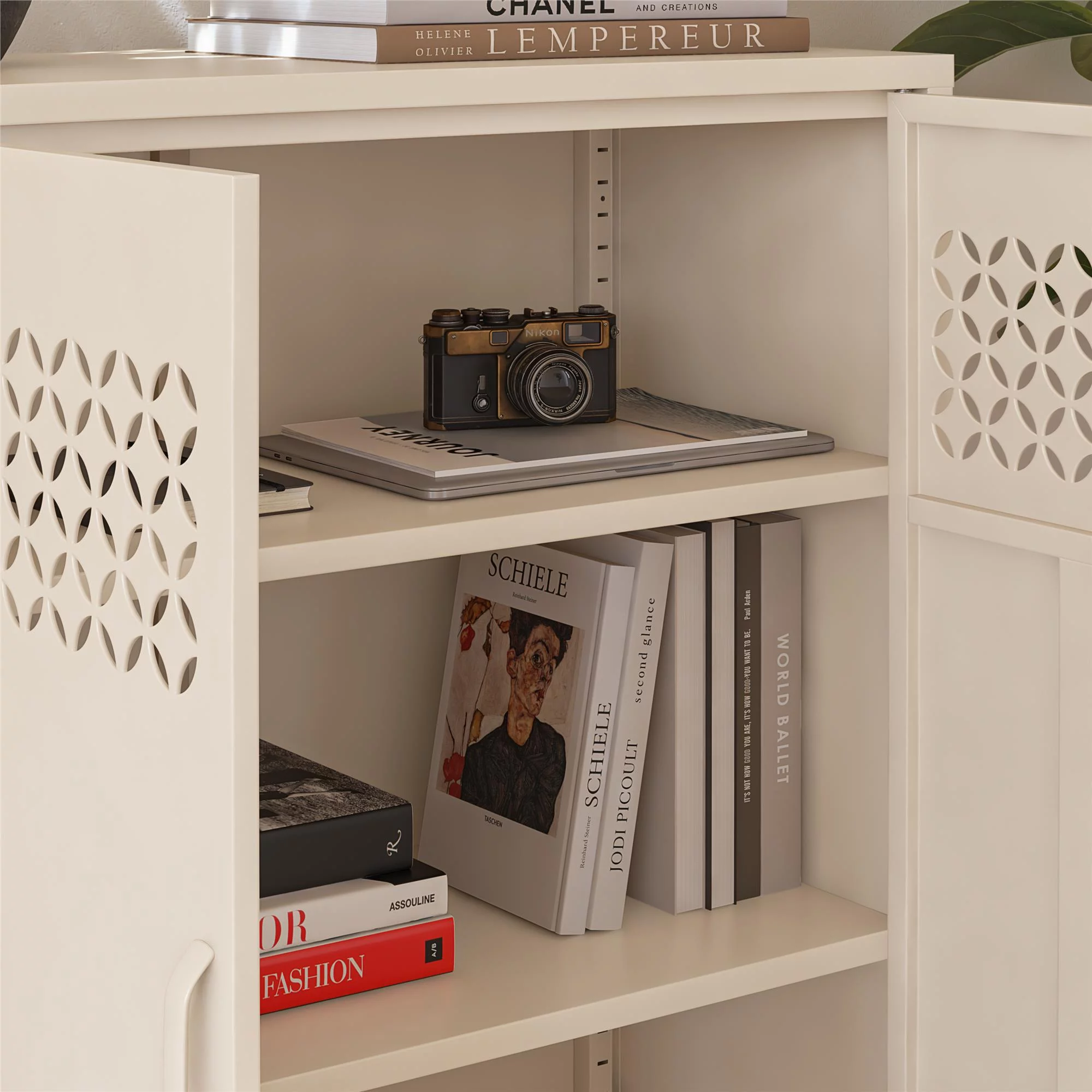 Mr. Kate Annie Short Metal 2 Door Cabinet, Parchment