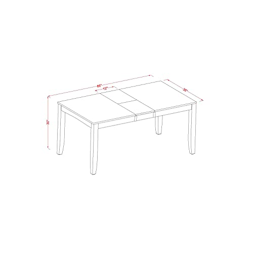East West Furniture LYAN5-CAP-C Lynfield 5 Piece Modern Set Includes a Rectangle Wooden Table with Butterfly Leaf and 4 Linen Fabric Dining Room