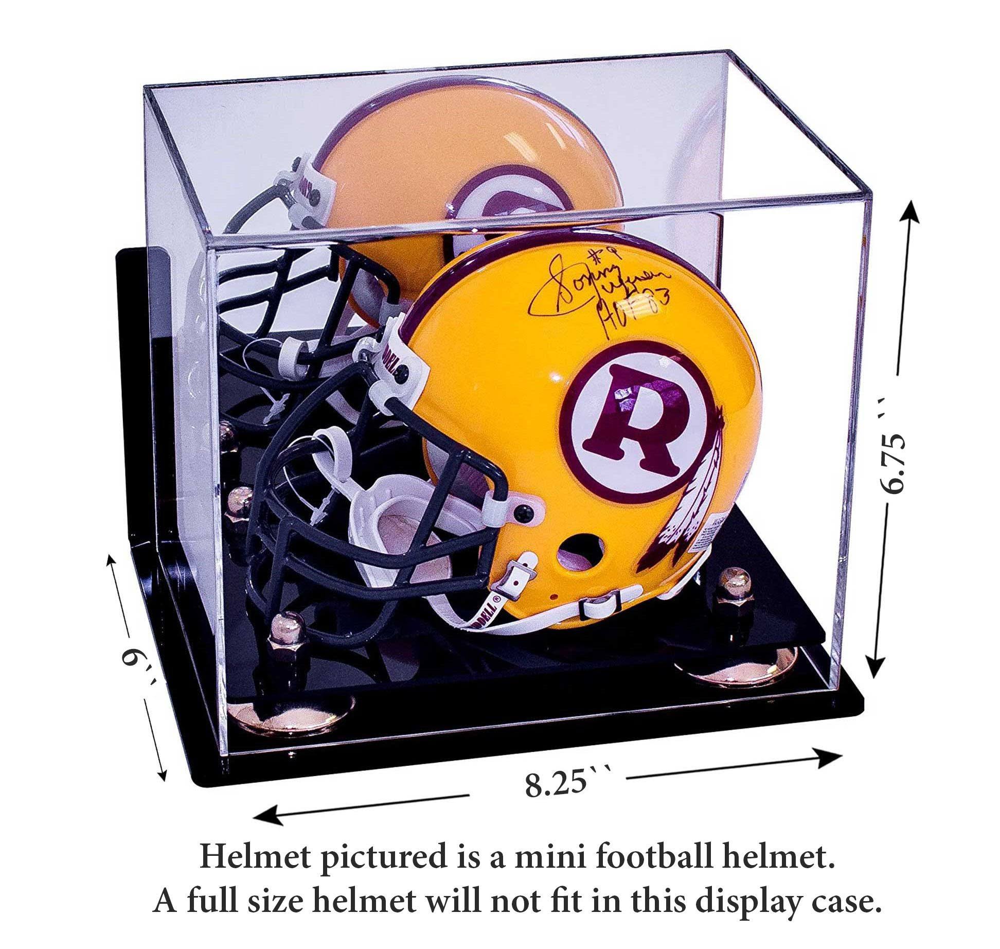 Versatile Deluxe Clear Acrylic Display Case - Small Rectangle Box with Black Risers 8.25 inch x 6 inch x 6.75 inch (a003-br)