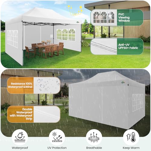 COBIZI 13x26 Pop Up Tent 13x26 Canopy with Sidewalls Heavy Duty Canopy Party Tent for Parties