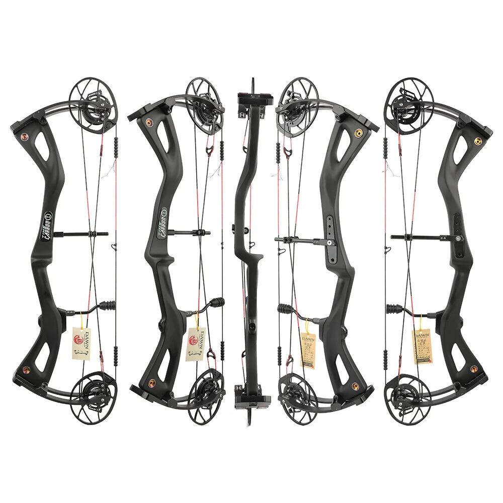 AME 29 Inch Carbon Fiber Compound Bow 0-70lbs Adjustable 345FPS Adult Hunting Target Archery