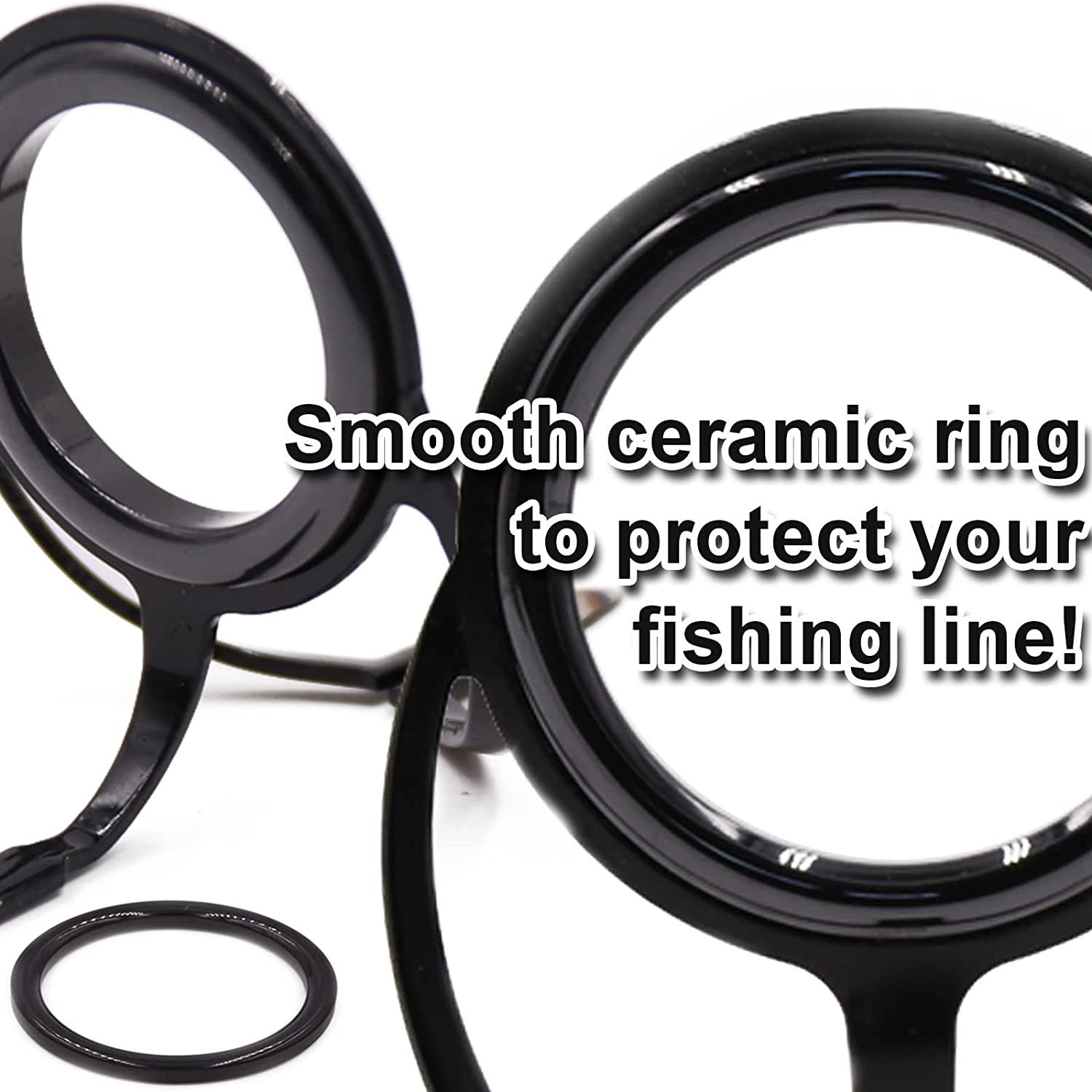 9KM DWLIFE Fishing Rod Tip Guide Repair Kit Pole Replacement Stainless Steel Ceramic Ring Saltwater Freshwater Mixed Size in a Box