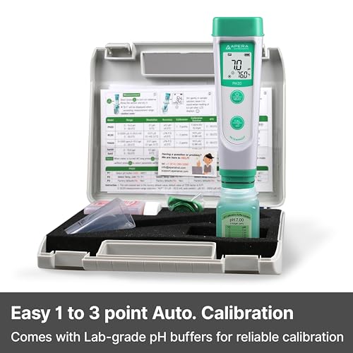 APERA INSTRUMENTS AI209 Value Series PH20 Waterproof pH Tester Kit, ±0.1 pH Accuracy