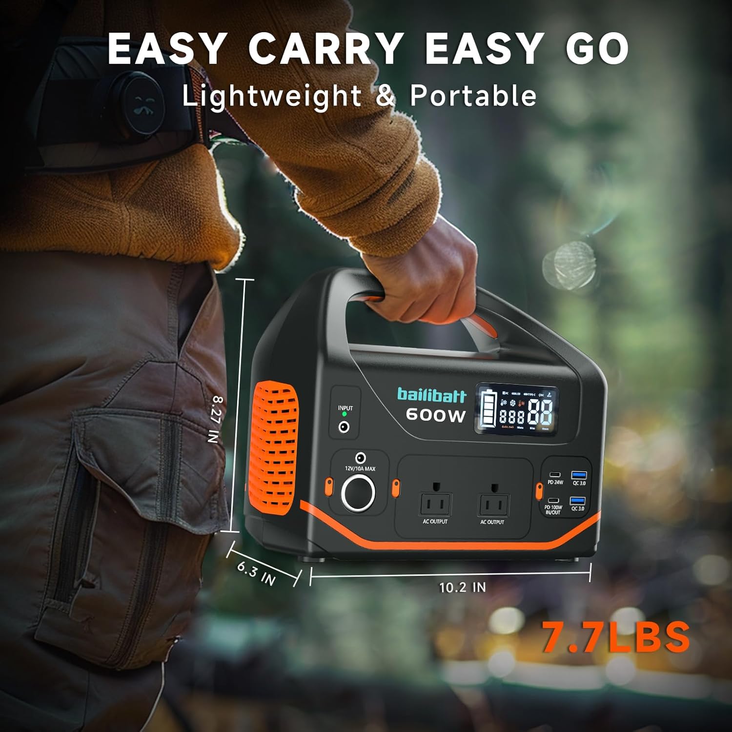 Portable Power Station 600W,293Wh Portable Generator for Home Use