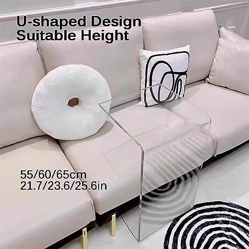 C Shaped Side Table, Acrylic Coffee Table, Unique and Stylish Piece for Living Room, Minimalistic Design (Color : C