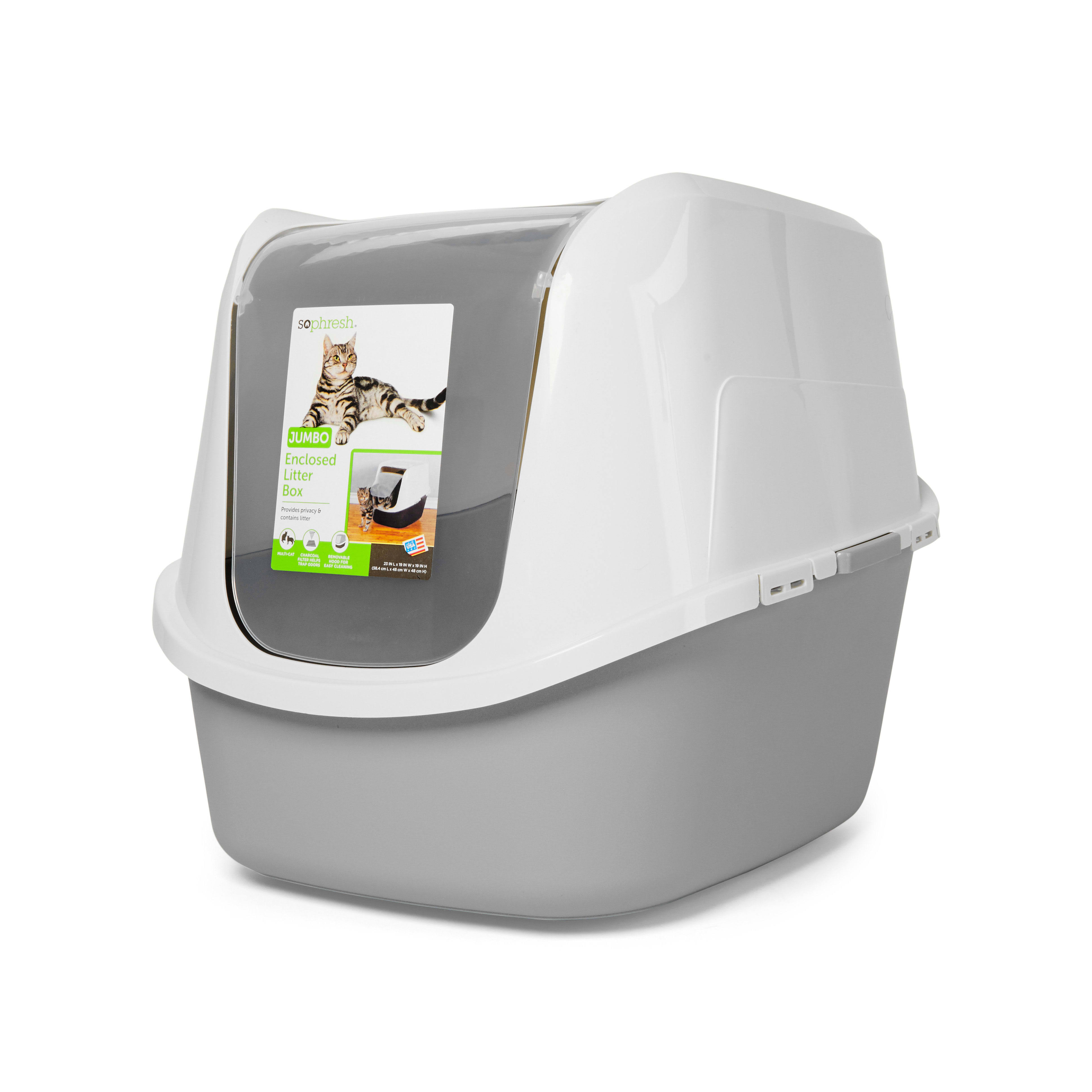 Petco Brand - So Phresh Grey Jumbo Enclosed Cat Litter Box