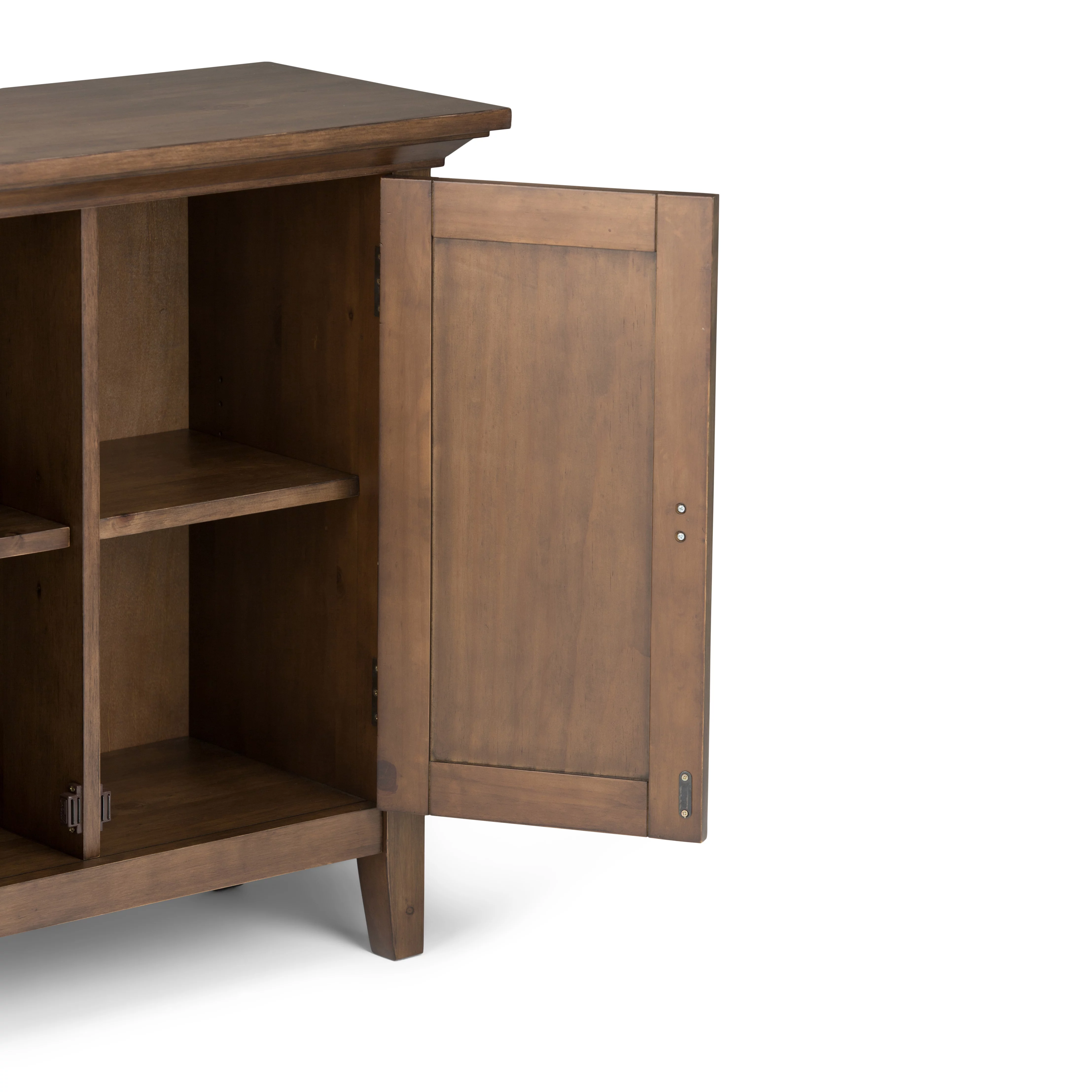 Redmond SOLID WOOD 32 inch Wide Transitional Low Storage Cabinet in Rustic Natural Aged Brown