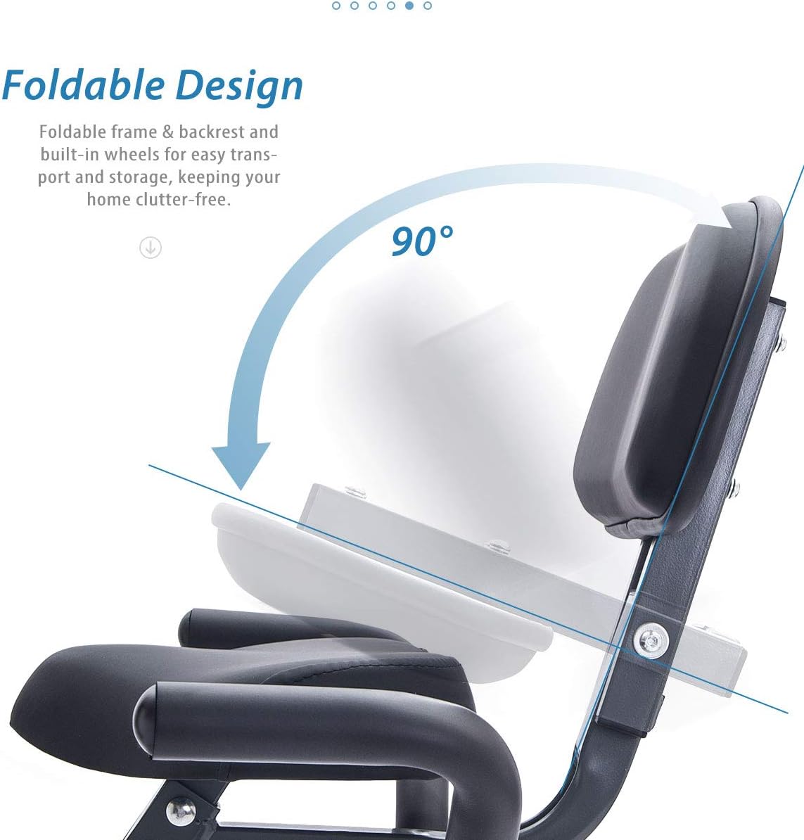Folding Exercise Bike, Fitness Upright and Recumbent X-Bike with 10-Level Adjustable Resistance, Arm Bands and Backrest
