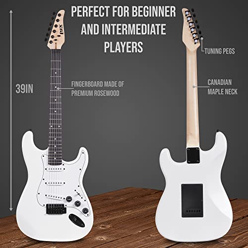 LyxPro Electric Guitar 39" inch Complete Beginner Starter kit Full Size with 20w Amp, Package Includes All Accessories, Digital Tuner, Strings, Picks