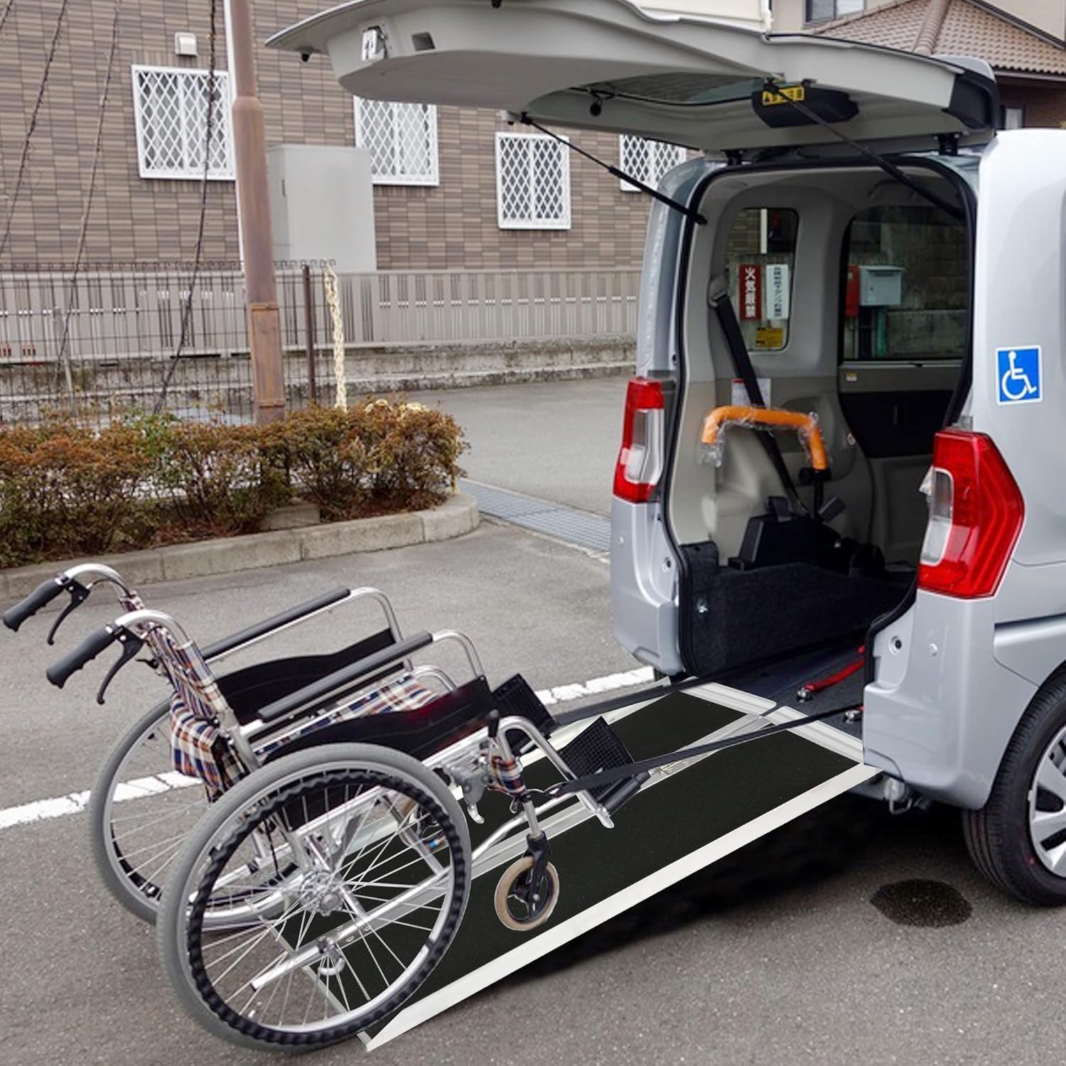 Wheelchair Ramps 8FT Folding Portable Traction Antiskid Aluminum Loading Ramp for Scooters Car Doorways